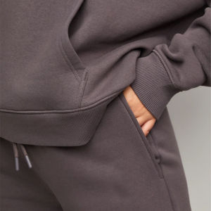 Chándales sólidos con capucha de Invierno para mujer al por mayor, conjunto de ropa deportiva con logotipo personalizado, chaqueta con cordón, pantalones, ropa de gimnasio deportiva, atuendo informal - Product Image 2