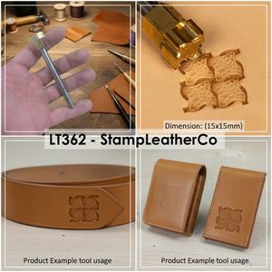 LT362 Tampon géométrique texturé en cuir 15x15mm (7/12 \ "X 7/12 \") pour l'artisanat du cuir - Product Image 1
