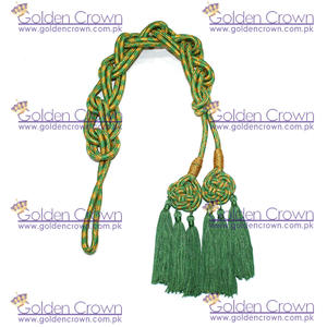 Cordón pectoral hecho a medida de alta calidad con borla verde Cordones de cincture de alta calidad para prendas - Product Image 5