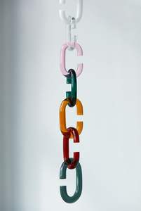 Pulsera de Eslabones Grandes Mate Fluorescentes de Resina para Mujer, Brazalete Grueso de Eslabones de Resina Acrílica de Colores - Product Image 3