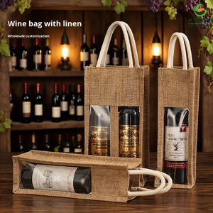 Mini sac de courses en jute et coton avec logo et taille personnalisables, sacs de courses écologiques - Product Image 6