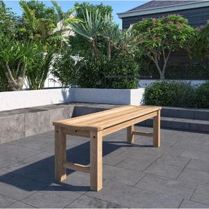 Banc sans dossier en teck pour extérieur, fabriqué en Indonésie - Product Image 4