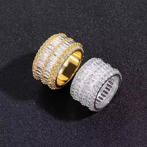 Vente en gros de bagues éternelles en moissanite VVS pour femmes et hommes, style hip-hop, empilables, en argent S925 plaqué rhodium, serties à griffes, bijoux fins - Product Image 4
