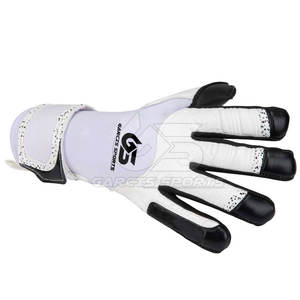 Guantes de portero de cuero de alta calidad con soporte de muñeca de doble correa antideslizante agarre de látex Palm Pro Match Design - Product Image 3