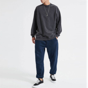 Sweat-shirt décontracté pour homme, col rond, style délavé, pull à manches longues, surdimensionné, en molleton, streetwear, mode vintage, imprimé - Product Image 3