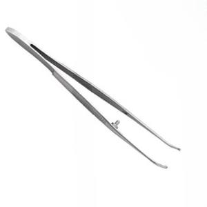 Pince à iris manuelle personnalisée de qualité supérieure, certifiée CE, 4 pouces, 1x2 dents, semi-courbée, en acier inoxydable, instruments ophtalmiques - Product Image 4