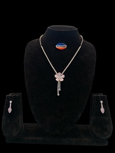 Conjunto de joyas de Estilo Vintage para mujer, collar de diamantes con piedras de cristal de acero inoxidable para compromiso, aniversario, bodas - Product Image 2