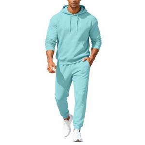 Ensemble de survêtement décontracté pour femmes, 2 pièces, couleur unie, sweat à capuche en polaire, pantalon de jogging athlétique, 100% coton avec poches - Product Image 1