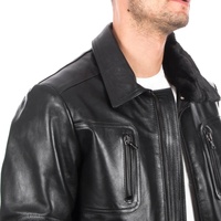 Vestes en cuir d'aviateur pour hommes, vestes en cuir de mouton véritable grande taille pour hommes