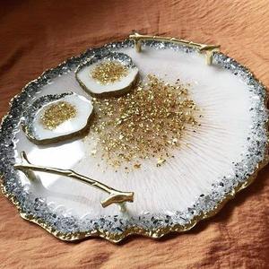 Bandeja de Servicio de Resina de Lujo Moderna con Posavasos, Bandeja Premium Hecha a Mano para Alimentos y Bebidas para Hogares Elegantes - Product Image 6