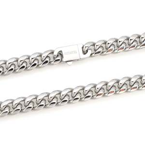 Ensemble Chaîne et Bracelet Cubain en Argent 10MM, Cadeau pour Occasions Spéciales, Fabriqué en Alliage de Zinc - Product Image 4