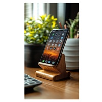 Le complément esthétique en bois du support mobile berce solidement le smartphone permettant une visualisation mains libres pendant la charge