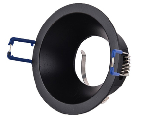 Anneau encastré rond en aluminium noir, modèle Living 81x41mm. (Cristal Record 01-076-01-008) - Product Image 1