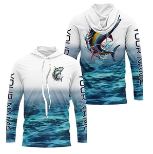 Sublimation personnalisée maillots de pêche pour hommes chemises confortables et respirantes à manches longues grande taille XL prix d'usine en gros - Product Image 4
