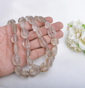 Rutile Tumble beads L ลูกปัดเหลี่ยมเพชรพลอยเทียมธรรมชาติ16นิ้วสำหรับการทำอัญมณีชั้นดี - Product Image 5