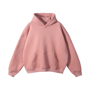 Sweat à capuche surdimensionné à épaules tombantes pour hommes et femmes 2024 couleur unie meilleur design pour l'hiver technique de teinture unie - Product Image 5