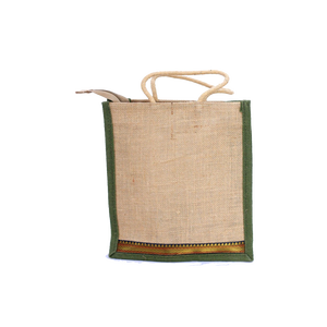 กระเป๋าโท้ทปอกระเจา100% เป็นมิตรกับสิ่งแวดล้อมมีสายรัดแบบเรขาคณิตที่จับเชือกมีซิปขนาดเล็ก/ขนาดกลาง - Product Image 1