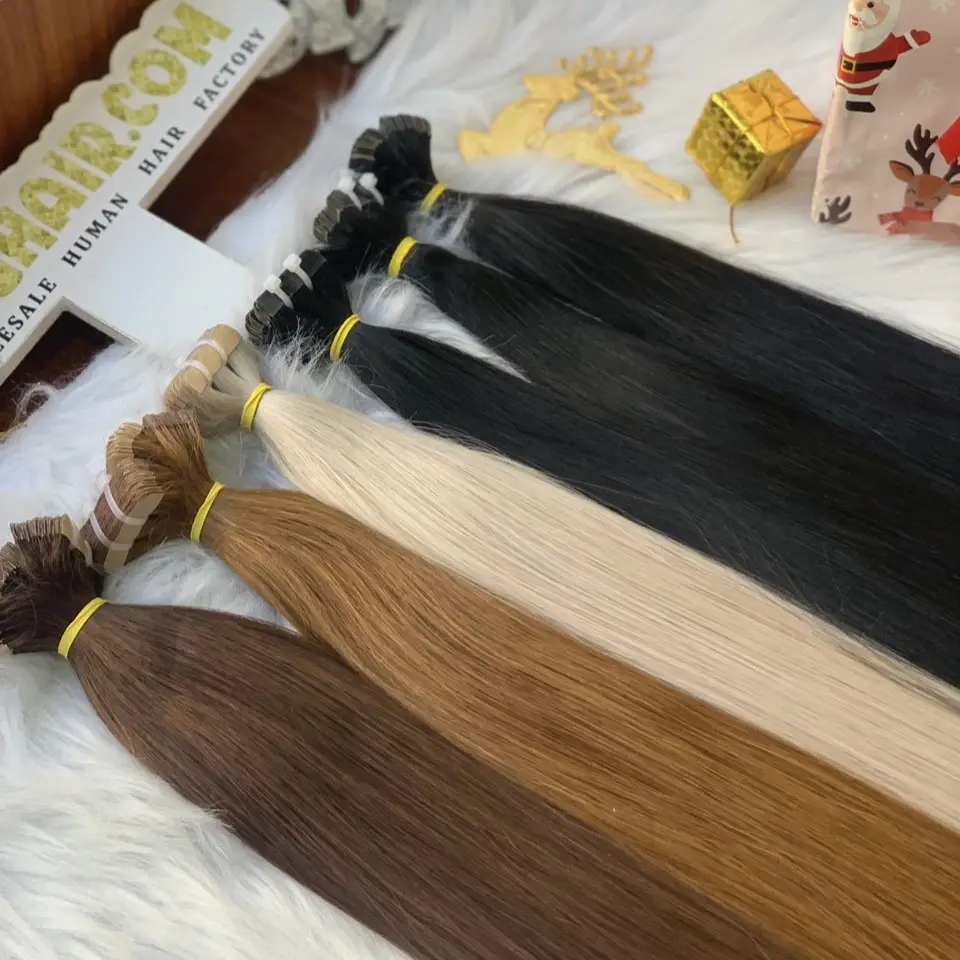 Лента для наращивания волос, готовые к отправке товары, длинные натуральные волосы всех цветов, необработанные волосы, упаковка, вьетнамский оптовик