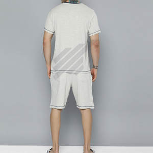 Ensemble de t-shirts et shorts pour hommes respirants de couleur personnalisée haut de gamme pour l'été Style décontracté - Product Image 3