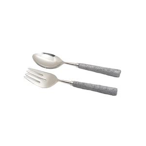 High Quality Agate Stone Handle Handle Stainless Steel <b>Salad</b> <b>Server</b> & Serving Spoon Handcrafted Kitchen Utensil - Product Image 6