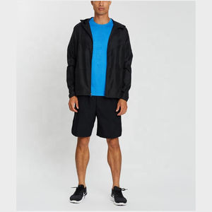 Chaqueta Cortavientos Deportiva para Hombre, Informal, Personalizada, de Lona Negra, con Cuello Alto, Impermeable, Transpirable, de Poliéster - Product Image 4