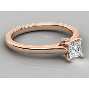 Bague solitaire en or 14 carats pour femmes avec diamant cultivé en laboratoire - Product Image 1