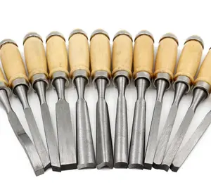 Professional Custom Carbon Steel Double Color Durable Hand Woodwork Wood Working Carving Tools Chisel Set