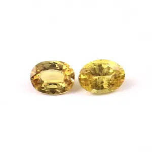 5x 3毫米天然黄色蓝宝石椭圆形优质刻面宽松宝石对珠宝用