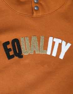 Sweat à capuche en molleton décontracté avec poche kangourou, broderie d'égalité élégante, mélange de coton doux, parfait pour le style Streetwear - Product Image 5