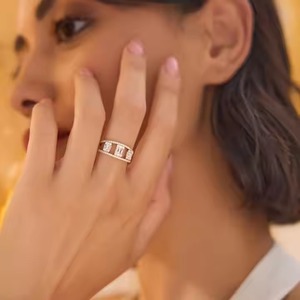 14K oro Baguette laboratorio crecido diamante ilusión ajuste cóctel anillo romántico declaración aniversario y anillo de compromiso para regalo - Product Image 2