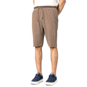 Short décontracté pour hommes de Style High Street toile à motif solide avec fermeture à taille moyenne élastique dernière conception Offre Spéciale à quantité minimale de commande bas - Product Image 1