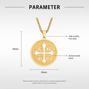 <span class=keywords><strong>Collier</strong></span> pendentif croix orthodoxe ARNAN en acier inoxydable, bijoux religieux chrétiens IC XC NIKA pour femmes et hommes - Product Image 2