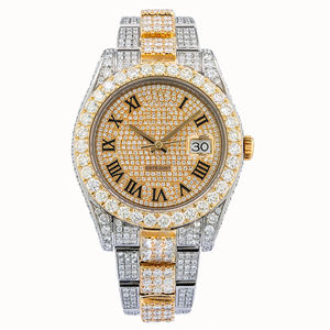 Montre pour homme de haute qualité en acier inoxydable avec quartz, sertie de moissanite, style hip-hop, diamant VVS - Product Image 1
