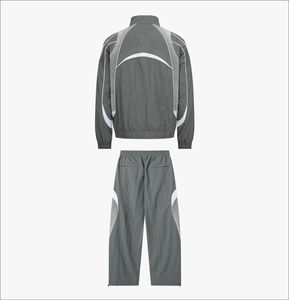 ชุดวอร์มกันลมสำหรับผู้ชาย ผ้าไนลอน 100% สำหรับฤดูหนาว |   ชุดกันลมน้ำหนักเบาแบบมีฮู้ด 2 ชิ้น ทรงปกติ มีเชือกผูก ไร้รอยต่อ - Product Image 2