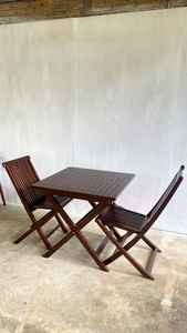 ชุดโต๊ะรับประทานอาหารไม้สักพับได้เฟอร์นิเจอร์กลางแจ้งทำจากไม้เนื้อแข็งสำหรับบาร์บ้านสำหรับใช้ภายนอก - Product Image 6