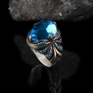 Wholesale Fine Jewelry S925 Sterling <b>Silver</b> <b>Men</b> <b>Rings</b> High Quality Cz Zircon Stone <b>Mens</b> Classic <b>Men</b> <b>Ring</b>,From Turkey - Product Image 4