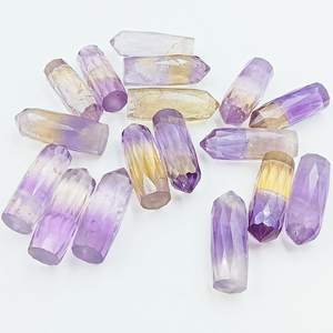 Natural Ametrine Faceted Pencil Shape Carved Gemstone Beads for Jewelry Making 7x20mm Carving <b>Healing</b> <b>Crystal</b> Charms Wholesale - Product Image 5