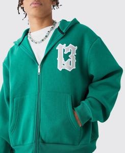 Servicio de OEM personalizado de gran tamaño de algodón pesado de los hombres de tela personalizada Premium logotipo personalizado cremallera Sudadera con capucha al por mayor oferta 2024 calidad - Product Image 1