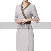 Slim Fit Coupe Esthéticienne Coiffeurs Uniforme Ongles Massage Spa Uniforme Robe par Raw to Fine