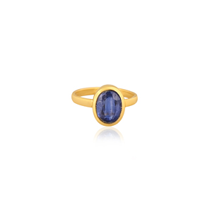 Anillo Clásico de Piedras Preciosas para Mujer, Anillo de Plata de Ley 925, Anillos de Cianita para Fiestas, Compromisos, Regalo de Cumpleaños, Joyería Fina - Product Image 1