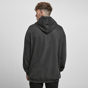 Sweat à capuche personnalisé pour homme, coupe oversize, effet délavé, sérigraphie, coupe carrée, sweats à capuche usés pour homme, vente en gros, personnalisables - Product Image 2