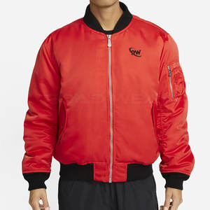 Chaqueta bomber de poliéster para hombre de alta calidad al por mayor, de secado rápido con cuello levantado, elegante diseño de calle para invierno - Product Image 1