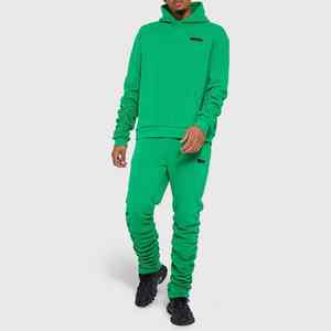 Survêtement pour homme avec broderie sur le devant et le dos, manches imprimées, effet délavé, doublure en polaire, capuche amovible, 2026 - Product Image 1