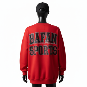 Sudadera Extra Grande para Mujer, Felpa Gruesa de 320 GSM, Tela Suave, Color Rojo, con Logotipo Personalizado por Transferencia de Calor, Sudaderas Transpirables para Mujer - Product Image 2