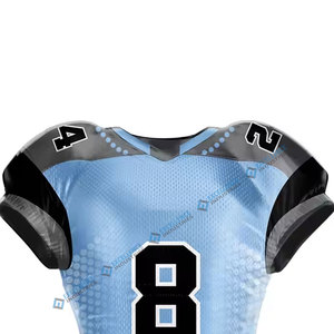 Maillot de football américain personnalisé à manches courtes 100% polyester respirant, design de tissu personnalisé, vêtements de sport, nom de l'équipe - Product Image 6