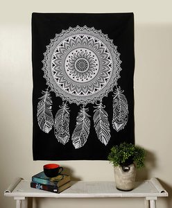 Mandala Tapisserie Dream Catcher Noir Et Blanc Ombre Coton Bohème Hippie Tenture Art Couvre-lit Literie Tapisseries Ethnique - Product Image 1