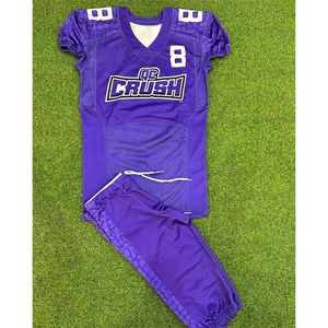 Ensemble de maillots de football américain personnalisés avec logo d'équipe, fabrication de twill, qualité supérieure, numéros cousus, manches courtes - Product Image 4