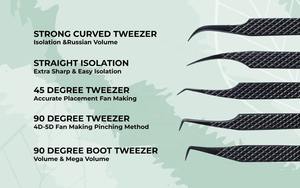 แหนบต่อขนตาปลอม5ปลายไฟเบอร์แหนบต่อขนตาปลอมทำจากสเตนเลสสตีลแบบญี่ปุ่นฉลากส่วนตัว - Product Image 3