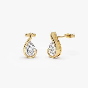 Pendientes tachonados de diamantes cultivados en laboratorio únicos en forma de pera de 14K de la mejor calidad, joyería fina para mujer, bonitos diamantes para mujer - Product Image 1