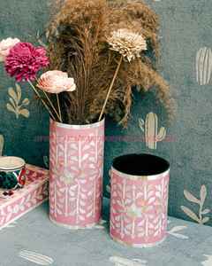 Hermoso jarrón con incrustaciones de hueso hecho a mano, maceta y maceta de mesa de hierro para decoración del hogar, estilo de diseño costero para boda - Product Image 2